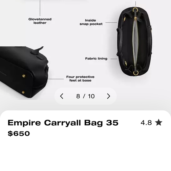 Coach Black Empire Carryall Bag - Picture 5 of 10